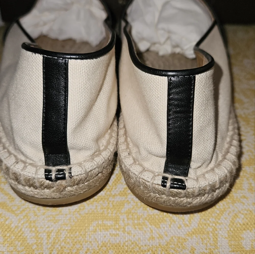 Authentic Gucci Black and Cream Women's Espadrilles - Picture 4 of 10